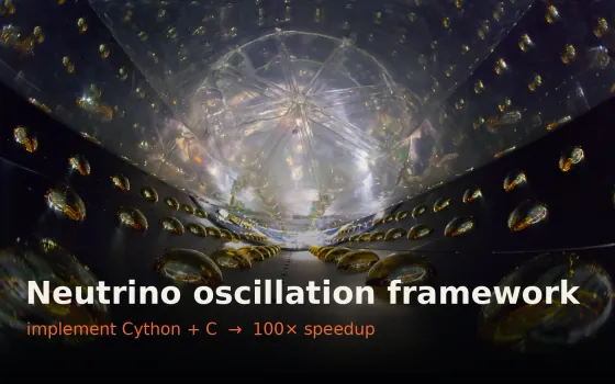 Inside a Daya Bay antineutrino detector — photomultiplier-tube array, with kernel speed-up overlay